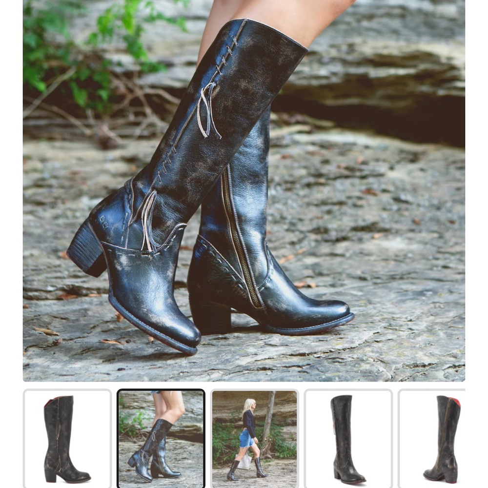Bed Stu Black Heeled Boots with Sleek Design